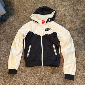 Nike Black and White Bomber windbreaker Jacket with Color Blocking